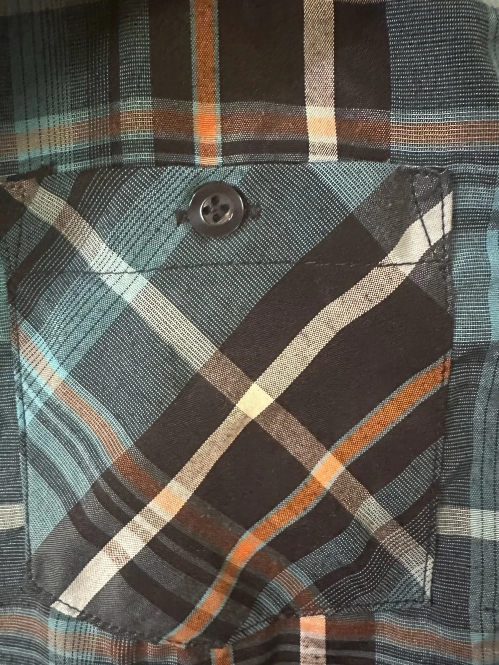 Boys Short Sleeve Plaid Shirt - Blue/Tan
